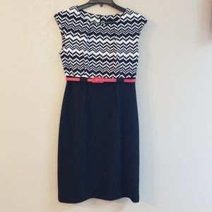 Connected Apparel Black and White Dress Size 10